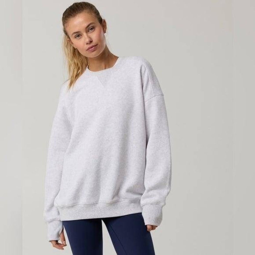 OFFLINE By Aerie Women's Sweatshirt Throwback Fleece Gray M Oversized Athleisure